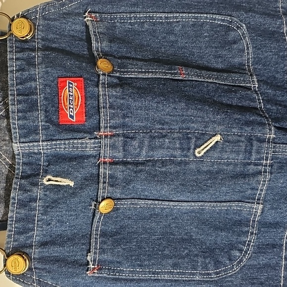 Dickies Blue Blue Denim Overalls. Size 34 X 30. 100% COTTON. - Picture 2 of 8
